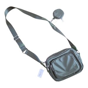 NWT Francesca's Rebeca Nylon Camera Bag Crossbody With Coin Pouch Olive